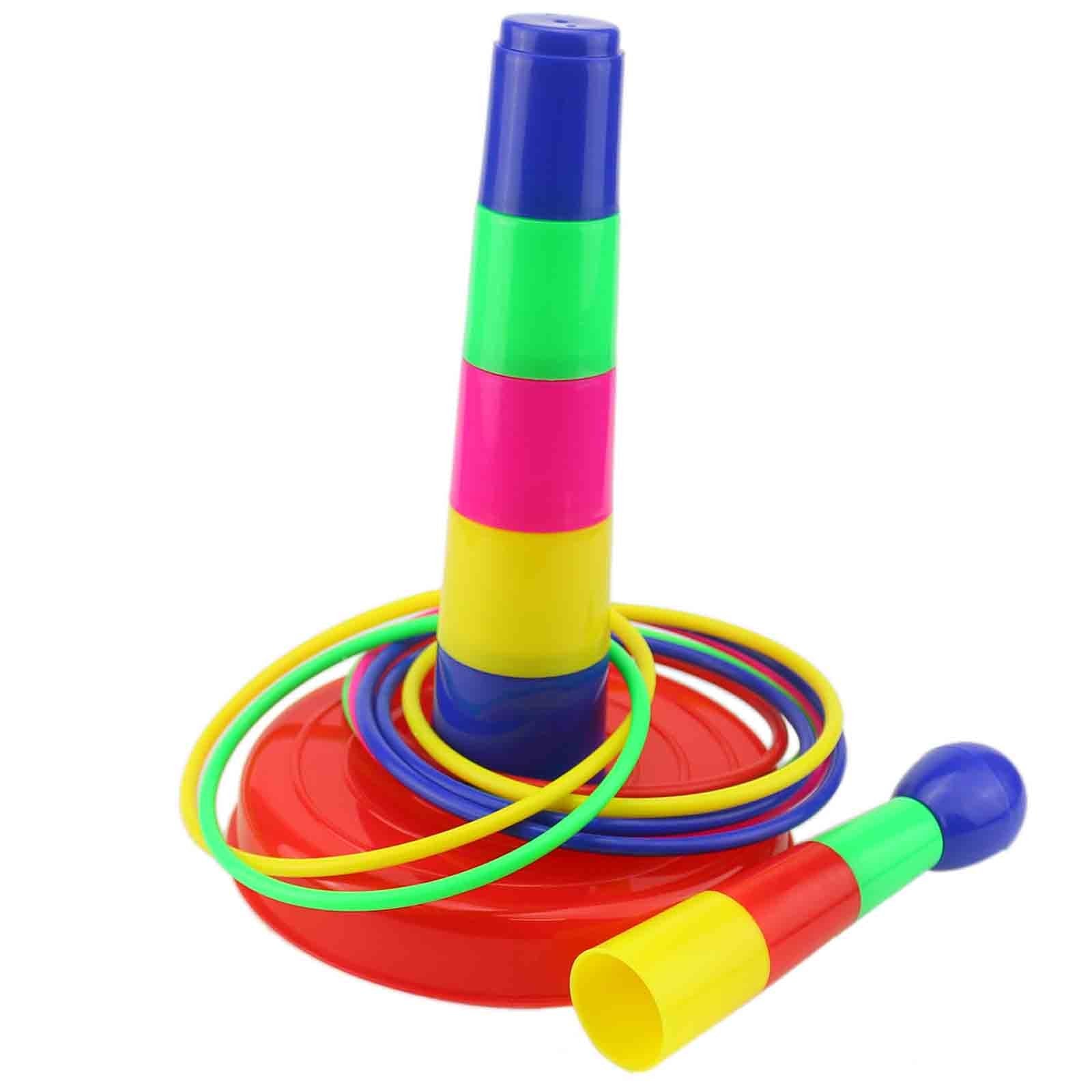 Ogrmar 18'' Colorful Plastic Sport Ring Toss Game Set For Kids