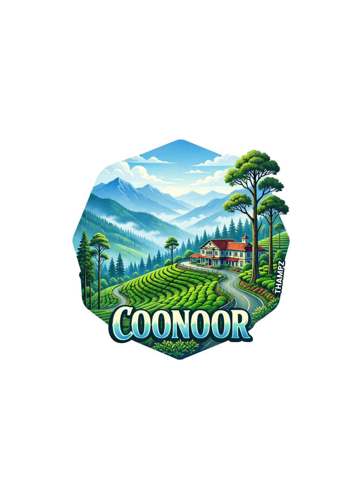 THAMPZ Coonoor 3D Embossed Flexible Fridge Magnet 0.5mm Decorative with Strong Hold | Refrigerator Magnet for Notes, Photos & K