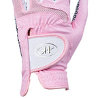 Gh Womens Leather Golf Gloves One Pair - Plain Both Hands (Pink, 18 (Xs))