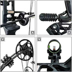 Pandarus Compound Bow Set 15-45Lbs For Pull Beginner And Teens Right Handed Adjustable 18-29 Draw Length, 320 Fps Speed, Hunting