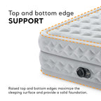 Intex 64489Ed Dura Beam Supreme Air Flow Inflatable Velvetaire Soft Airbed Mattress W/ Built In Pump & Portable Storage Case, Qu