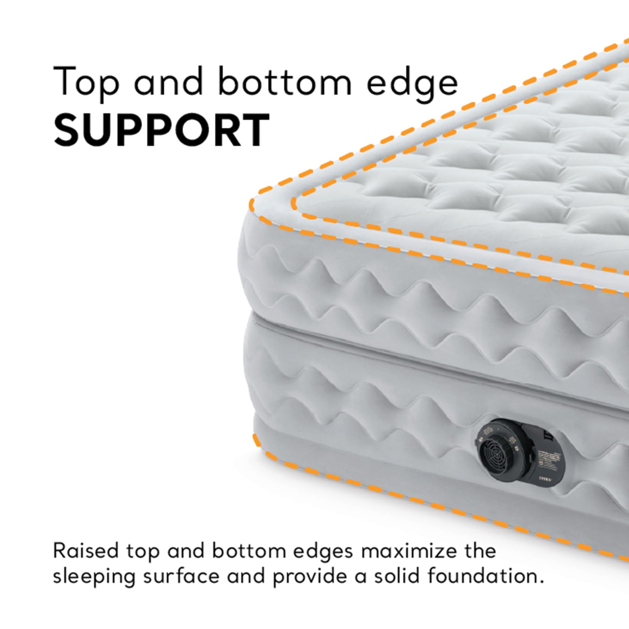 Intex 64489Ed Dura Beam Supreme Air Flow Inflatable Velvetaire Soft Airbed Mattress W/ Built In Pump & Portable Storage Case, Qu