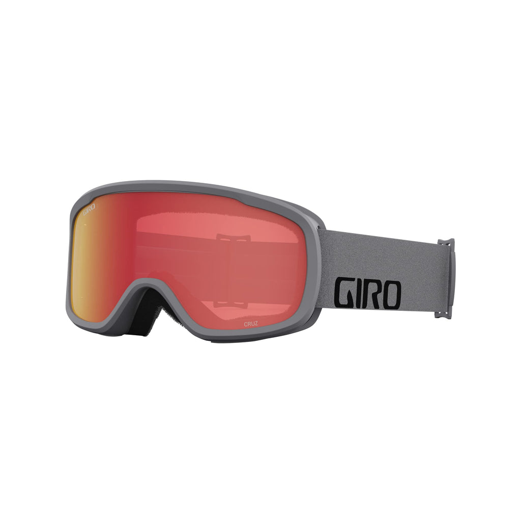 Giro Cruz Asian Fit Ski Goggles - Snowboard Goggles For Men, Women & Youth - Anti-Fog - Otg - Grey Wordmark Strap With Amber Sca