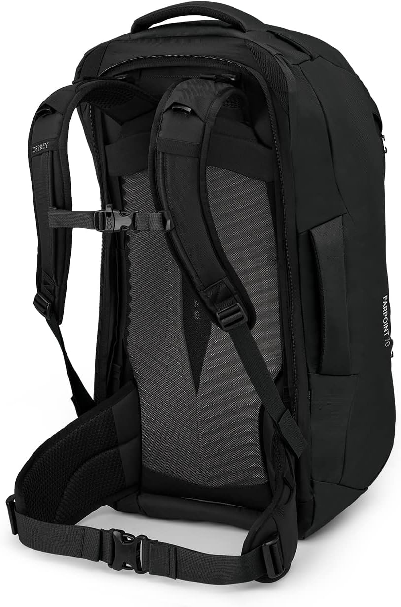 Osprey Farpoint 70L Mens Travel Backpack, Black, One Size