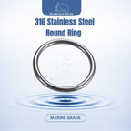 Marinenow Stainless Steel Round Ring 316 Marine Grade 5/16'' X 1 5/8'' (8Mm X 40Mm), 1-Pack