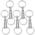 Rongbo 5 Pack Quick Release Detachable Pull Apart Key Rings Keychains,Double Spring Split Snap Seperate Chain Lock Holder Conven