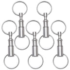 Rongbo 5 Pack Quick Release Detachable Pull Apart Key Rings Keychains,Double Spring Split Snap Seperate Chain Lock Holder Conven