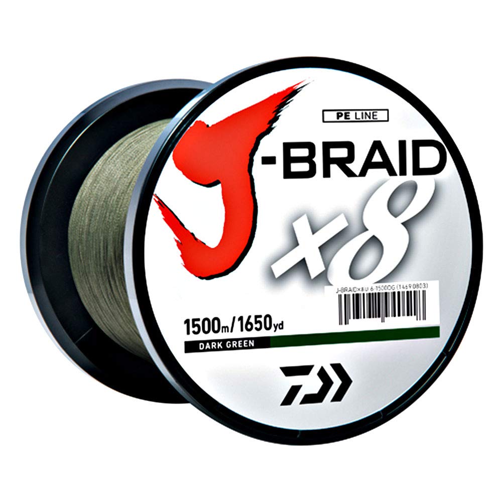 Daiwa J-Braidx8, Filler Spool, Dark Green, Mono Dia.= 12Lb.