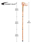 Forest Pilot 3 Pieces Detachable Hardwood Walking Stick Pine Handle With Compass (Nature Color, 55 Inches, 1 Piece)