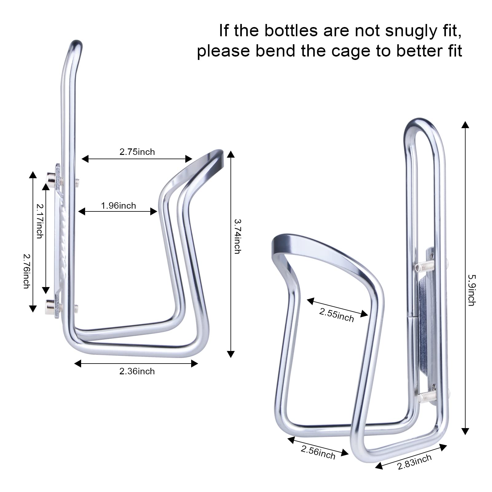 Fivebox Lightweight Aluminum Alloy Bicycle Water Bottle Cage Holder For Outdoor Activities (Silver)
