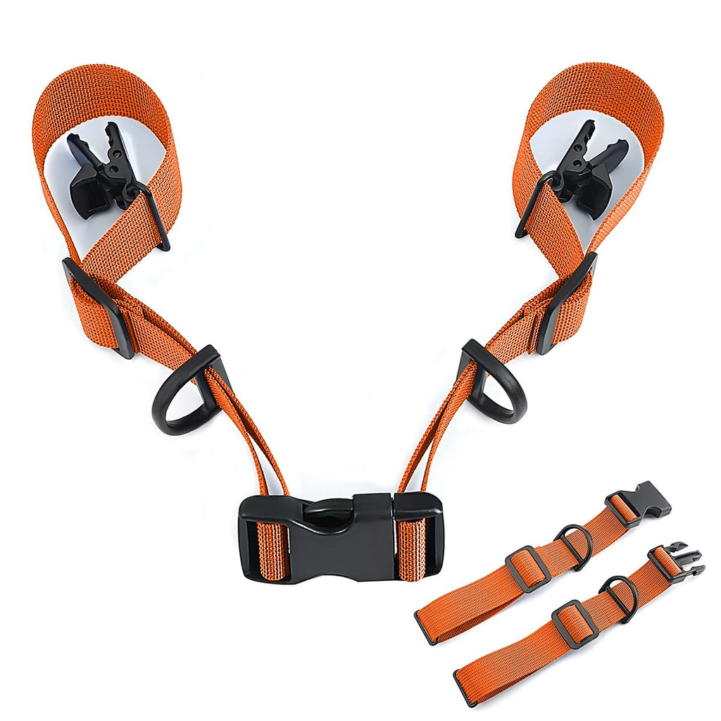 Ikerall 2 Pcs Adjustable Backpack Sternum Straps Chest Belt Hardness Strap With Anti-Slip Fixed Clips For Camping Hiking (Orange