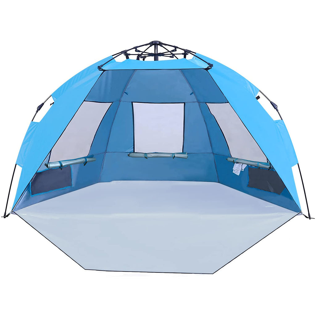 Lets Camp Pop Up Beach Tent For 2 Person,Easy Setup Sun Shelter,Uv Protection With Extended Zippered Porch,Sky Blue