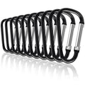 Upins 100Pcs Carabiner Clips, Aluminum Locking Spring Hook Keychain D Shape Heavy Duty Buckle Pack Carabiners Clip Lock Snap Hoo