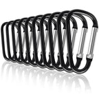 Upins 100Pcs Carabiner Clips, Aluminum Locking Spring Hook Keychain D Shape Heavy Duty Buckle Pack Carabiners Clip Lock Snap Hoo