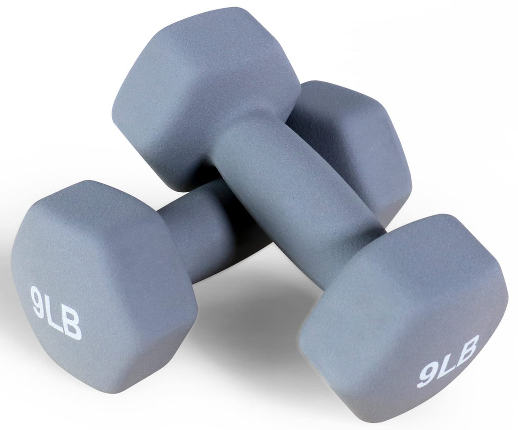 Balancefrom Colored Vinyl Coated Cast Iron Dumbbells, 9 Pound Pair