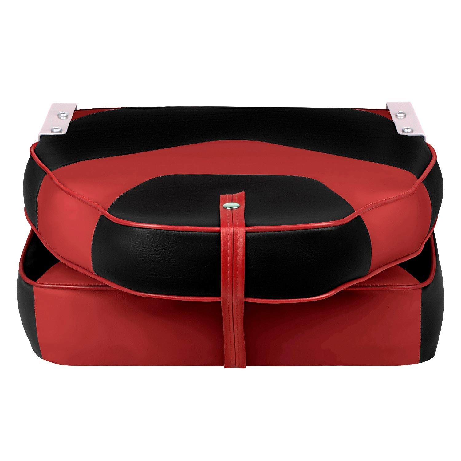 Leader Accessories A Pair Of Elite Low/High Back Folding Fishing Boat Seat (2 Seats) (Red/Charcoal/Black)