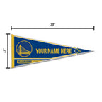 Rico Industries Nba Basketball Golden State Warriors Personalized - Custom 12'' X 30'' Soft Felt Pennant - Ez To Hang