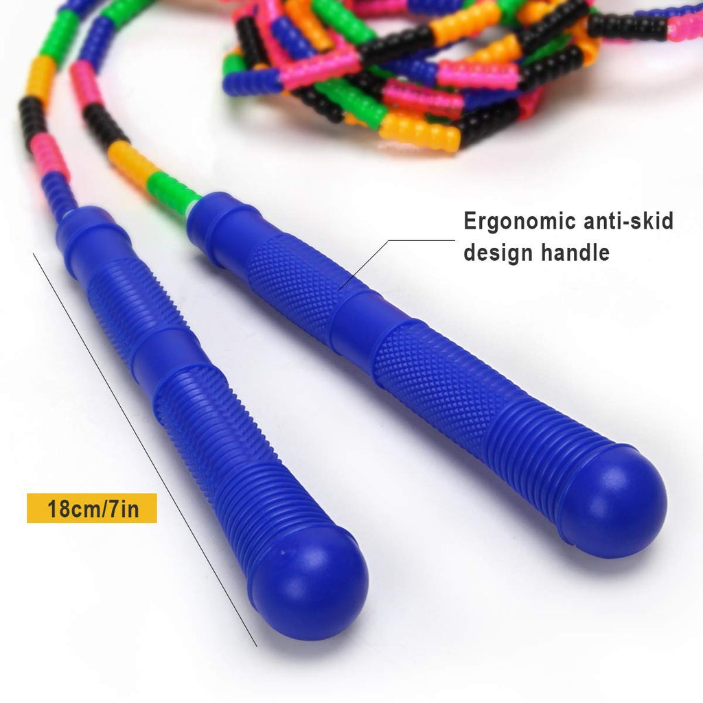 Coolrunner 16 Ft Long Jump Rope(2 Pack), Double Dutch Jump Ropes, Soft Beaded Skipping For Kids Adults, Plastic Segmented Long E
