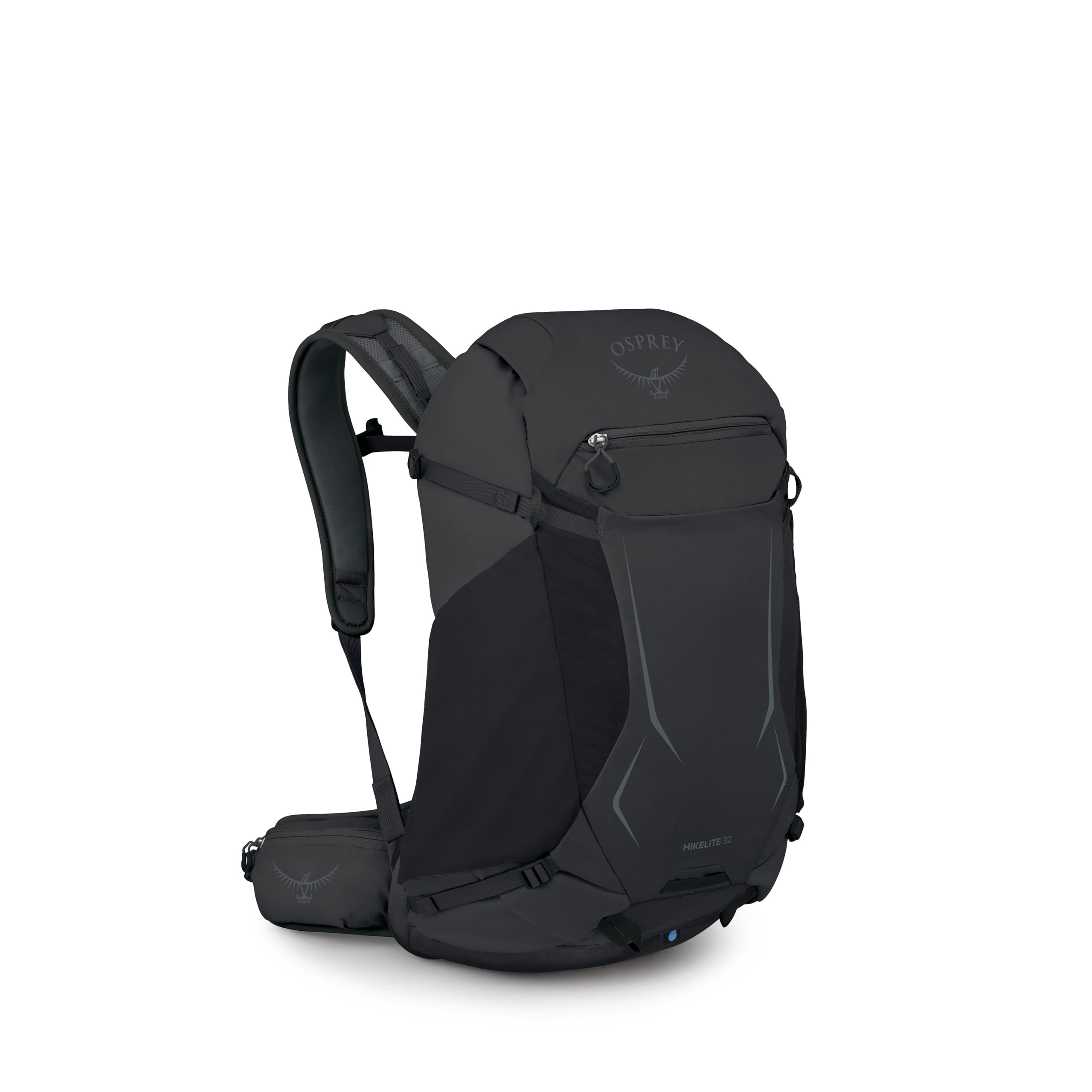 Osprey Hikelite 32L Durable Hiking Backpack - Travel Daypack with Rain Cover for Men and Women, Raven Black