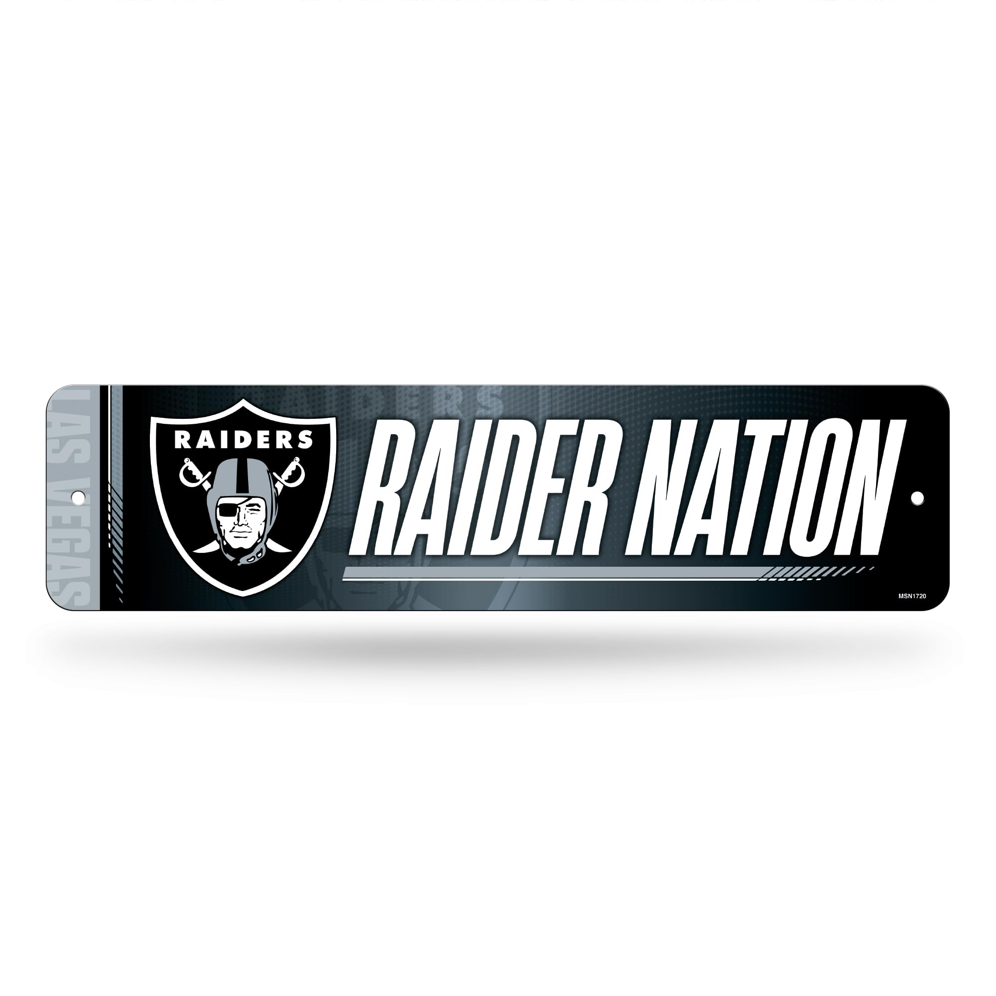 Rico Industries NFL Football Las Vegas Raiders Metal Street Sign 4 x 15 Home D  cor - Bedroom - Office - Man Cave