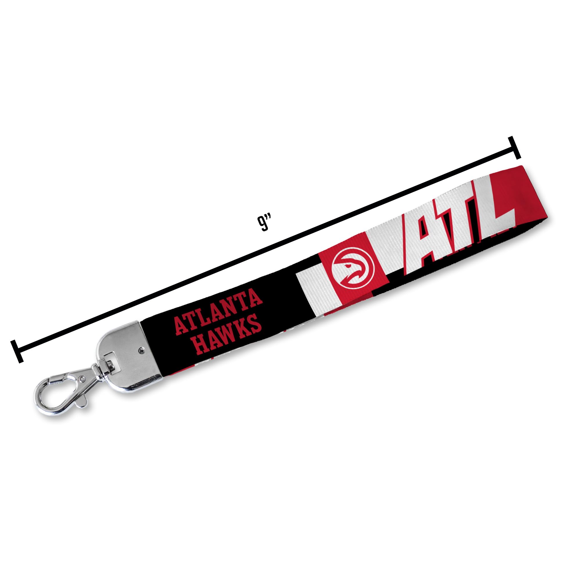Rico Industries Nba Basketball Atlanta Hawks Wrist Lanyard Key Chain, Cute Wristlet Strap Keychain Holder For Women Men Car Keys