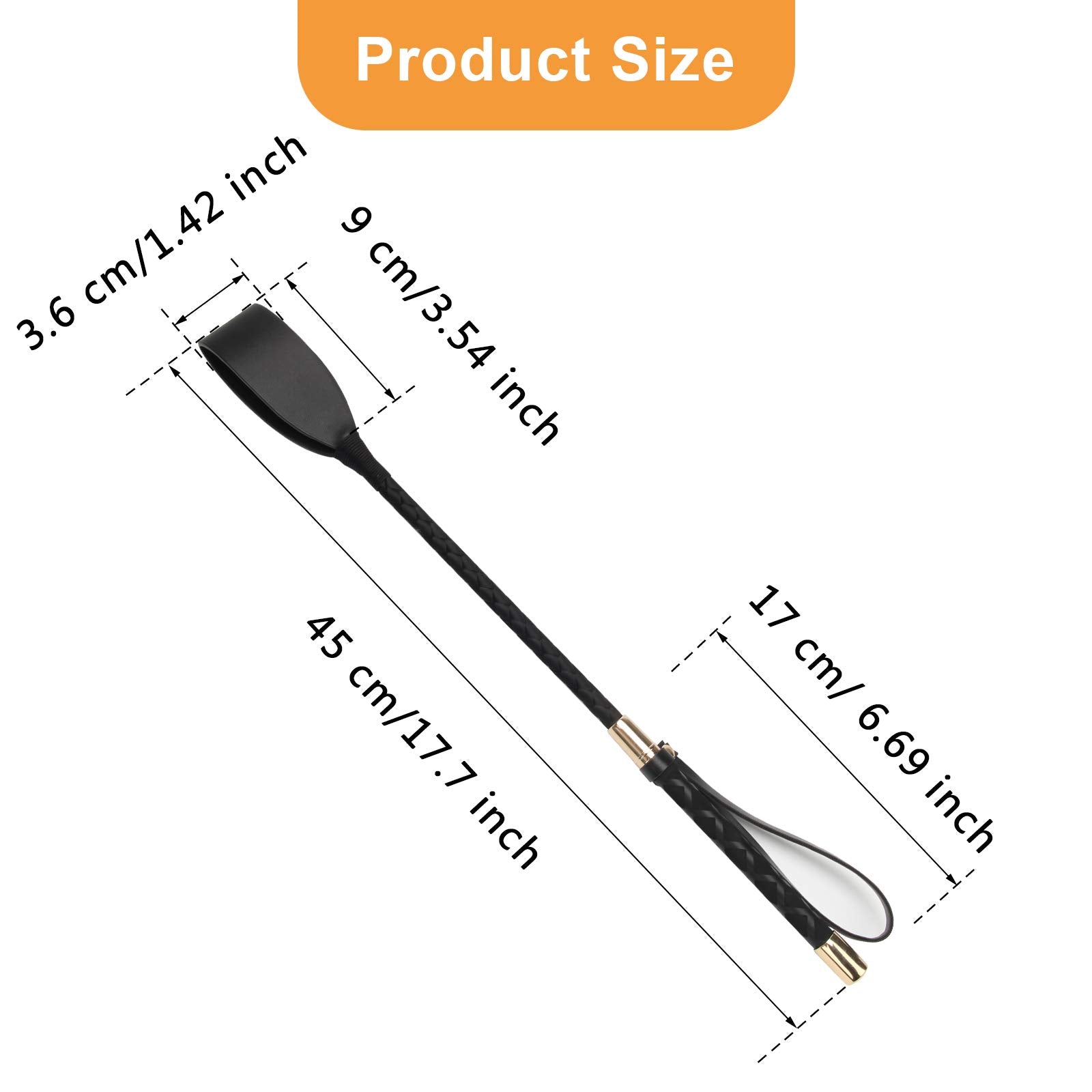 Coolrunner Riding Crop For Horse, 18 Inch Horse Whip With Pu Leather Equestrianism Horse Crop Double Slapper Horse Whip Black Cr