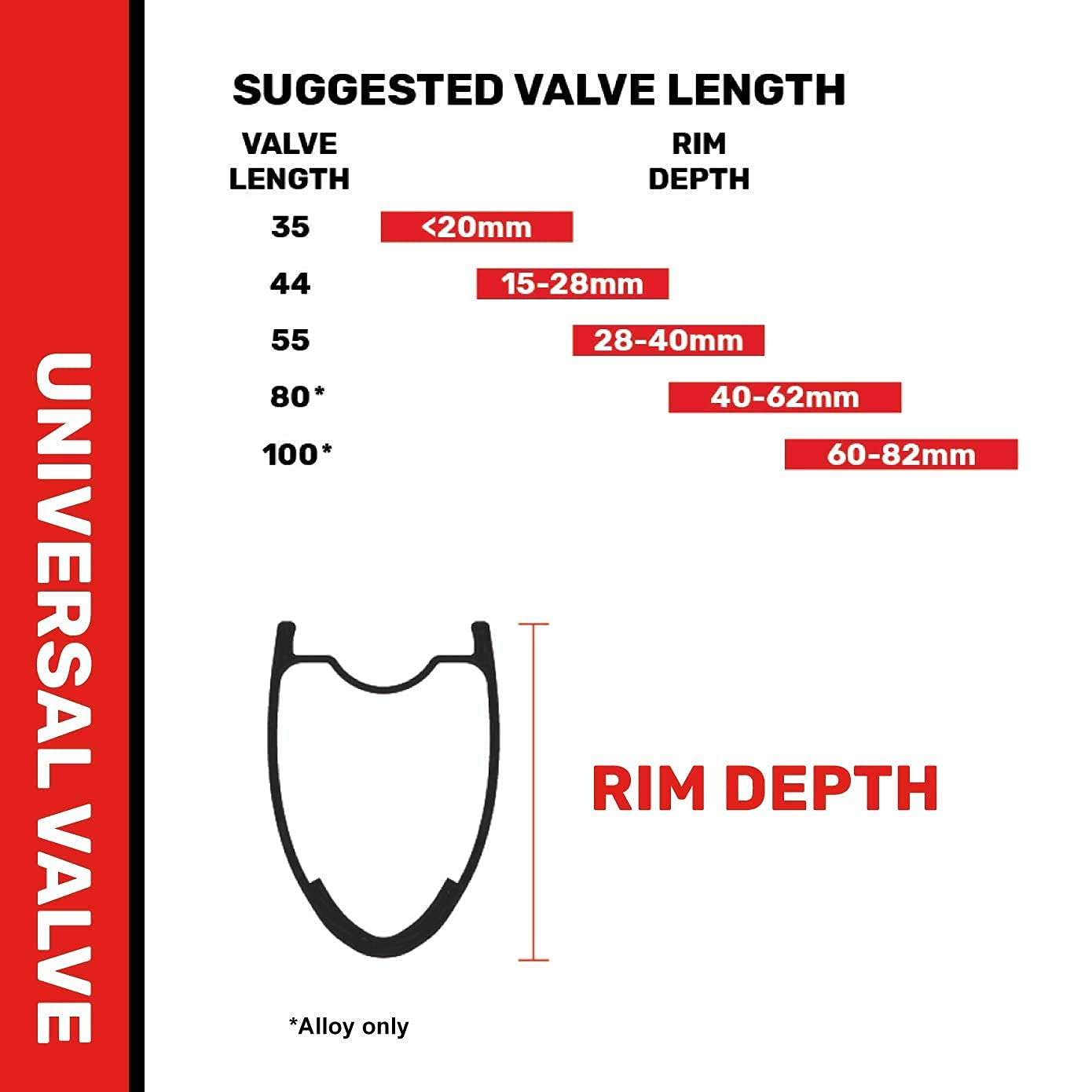 Stan'S Notubes As0149 Universal Valve Aluminium, Black Up To 8 Mm Valve Hole, 35 Mm
