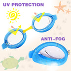 Keary 2 Pack Kids Swim Goggles Swimming Goggles For Toddler Children Girls Boys Youth, Anti-Fog Waterproof Uv Protection Crystal