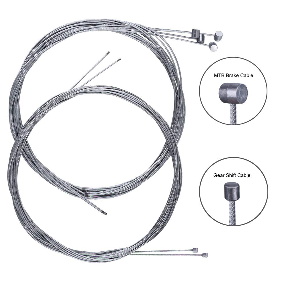 Yakamoz 2-In-1 Universal Bike Bicycle Shift Derailleur Cable & Brake Cable Housing Replacement Kit For Moutain Road Bike Cycling