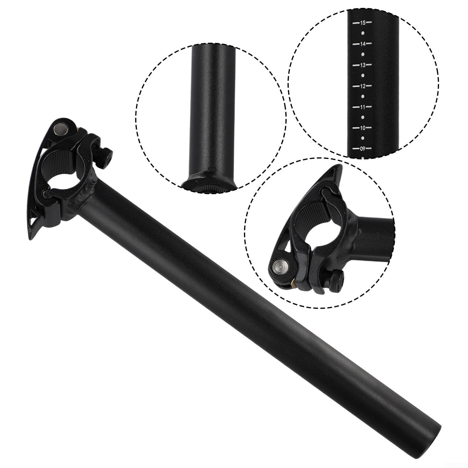 Bike Stem, Adjustable Front Risers Quickrelease Folding Bike Handle Bar Stem Lightweight Bike Stem For Moutain Bike Road Bike(25