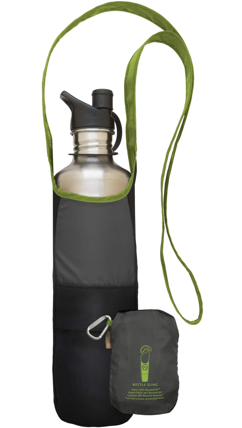 Chicobag Repete Water Bottle Sling | Recycled Water Bottle Carrier With Strap | Eco Friendly | Limestone
