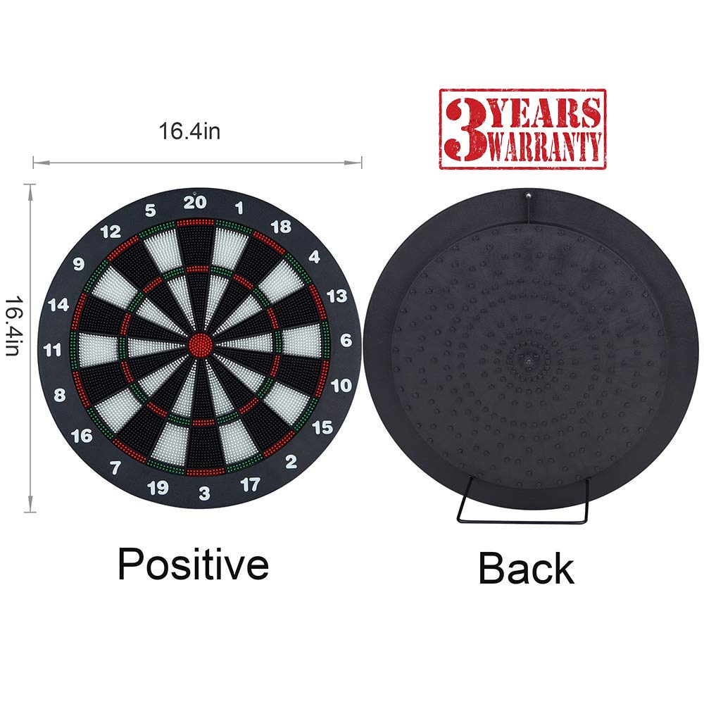 Portzon Dart Board, 16.4 Inch With 6 Rubber Safety Tip Darts Dartboard Game Set, Office Relaxing Sport & Family Leisure Time