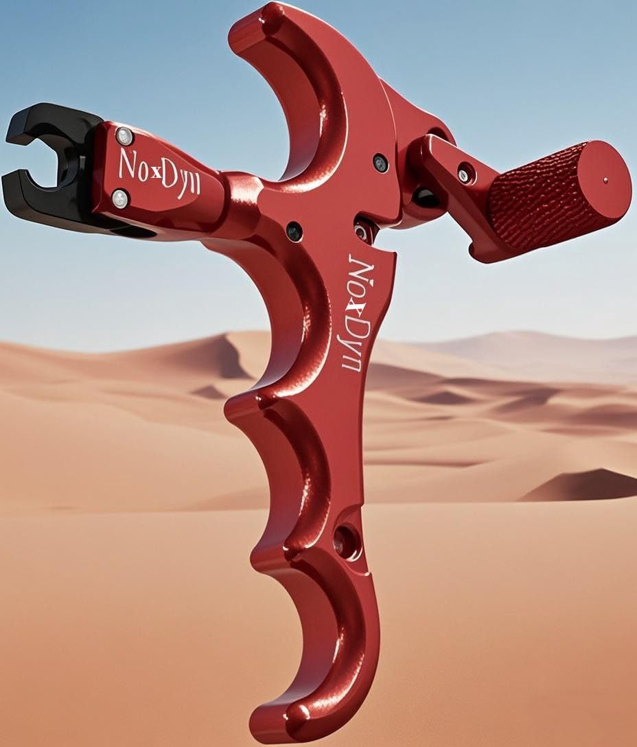 Noxdyn Archery Compound Bow Release 360 Rotatable Thumb Release For Hunting Accessories (Red)