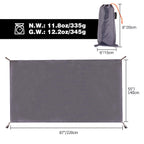 Redcamp Lightweight Tent Footprint For 1-2 Person Tent, 87''X55'' Multifunctional Waterproof Camping Tarp For Outdoor Hiking
