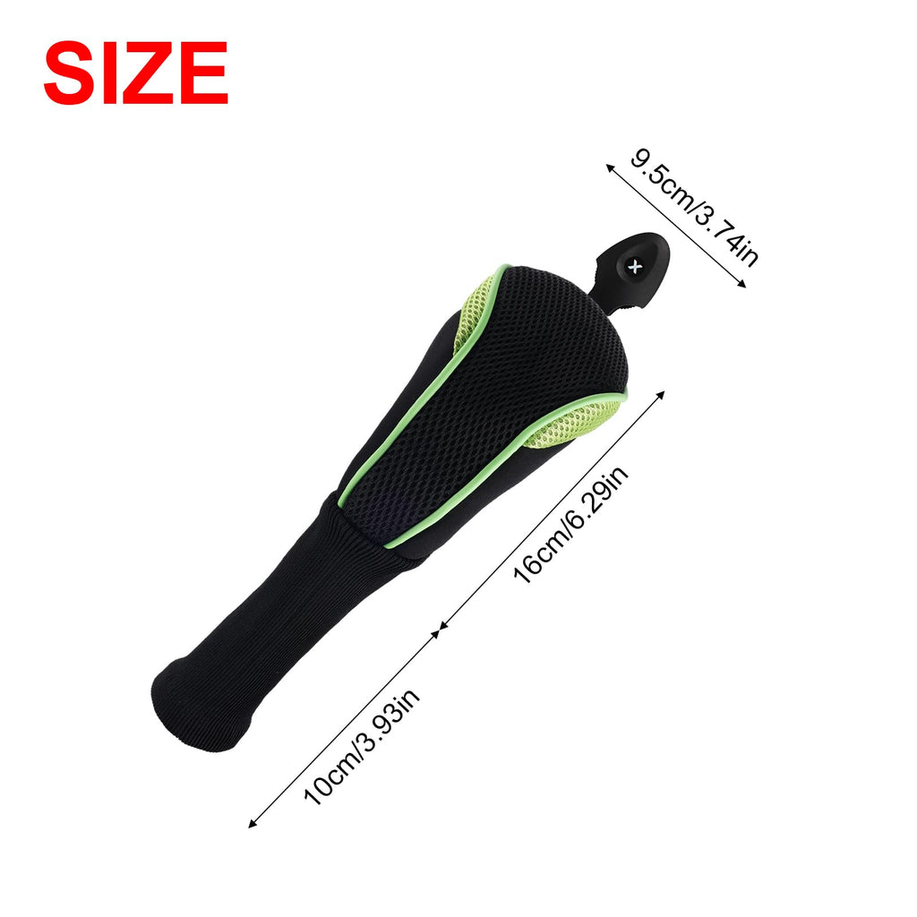 Andux 2 Pack Long Neck Golf Hybrid Club Head Covers Dial No. Tag Ctmt-01 Black/Green