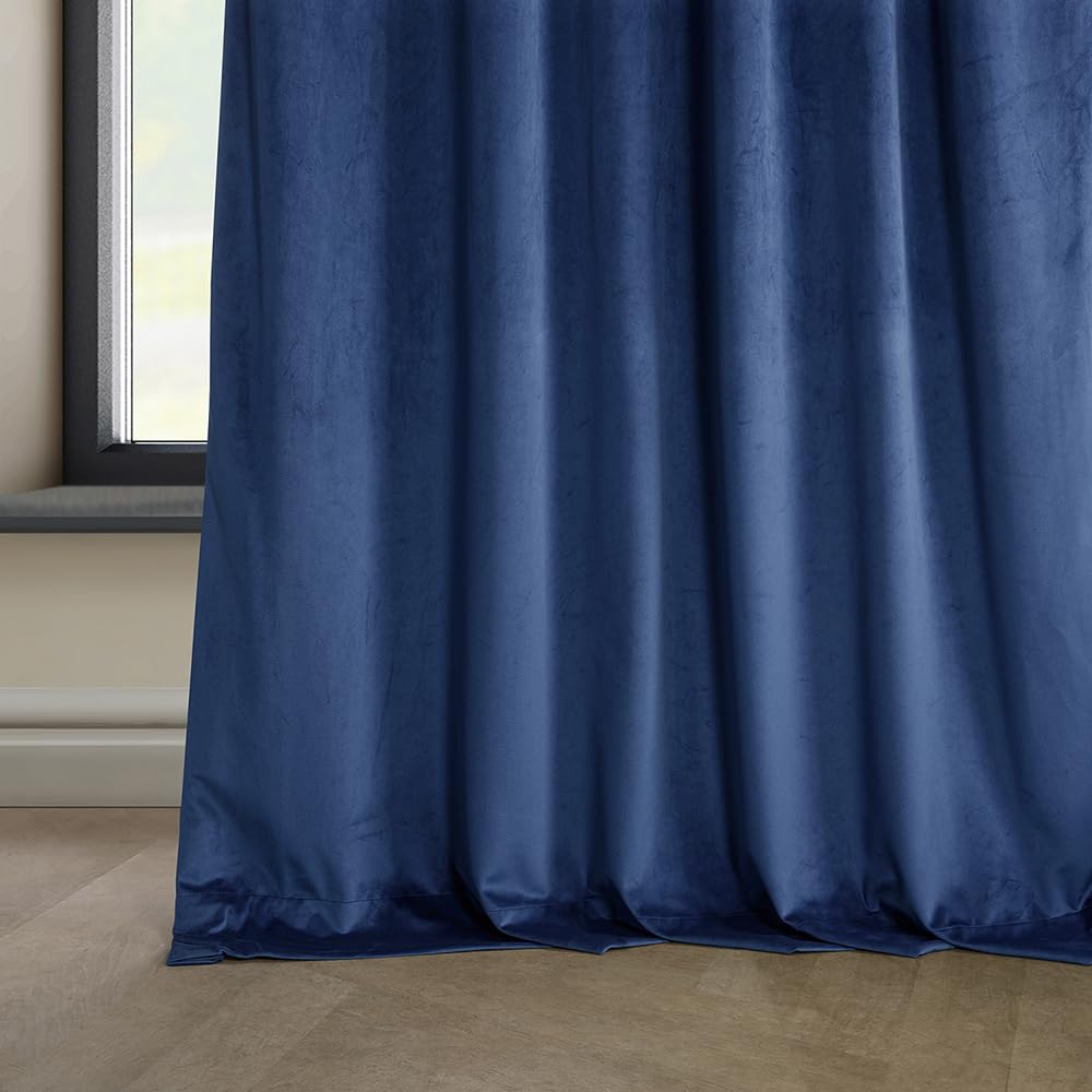 Hpd Half Price Drapes Heritage Plush Velvet Curtains For Bedroom  Living Room 50 X 84, Vpyc-198604-84 (1 Panel) Pisces Blue