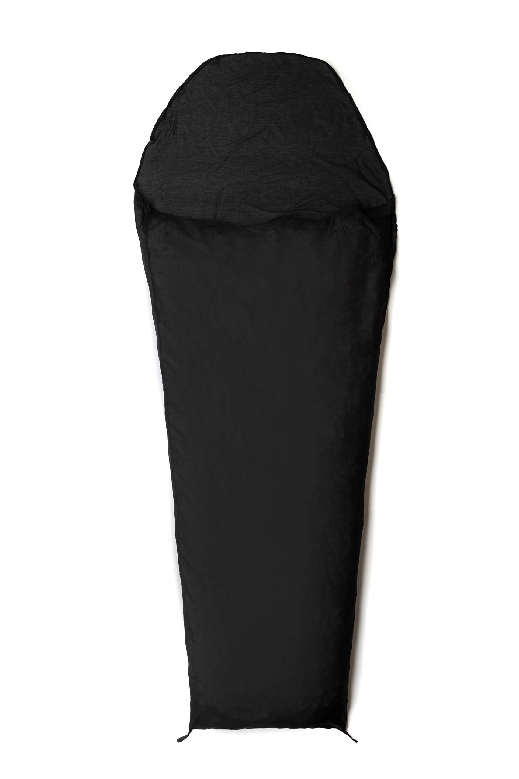 Snugpak Silk Sleeping Bag Liner With Stuff Sack, Heat Management For Hot Or Cold Climates, Black