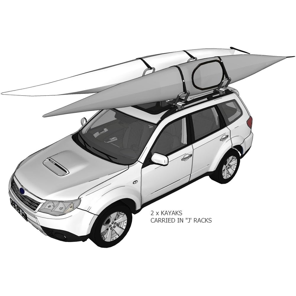 Dorsal Kayak Rack Set 2Pcs J-Bar Rack For Canoe Sup Board Boat On Roof Top Mount Crossbars