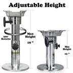 Onhi Aluminum Adjustable Height Locking Boat Seat Pedestal 13-Inch To 19-Inch,Silver Polished