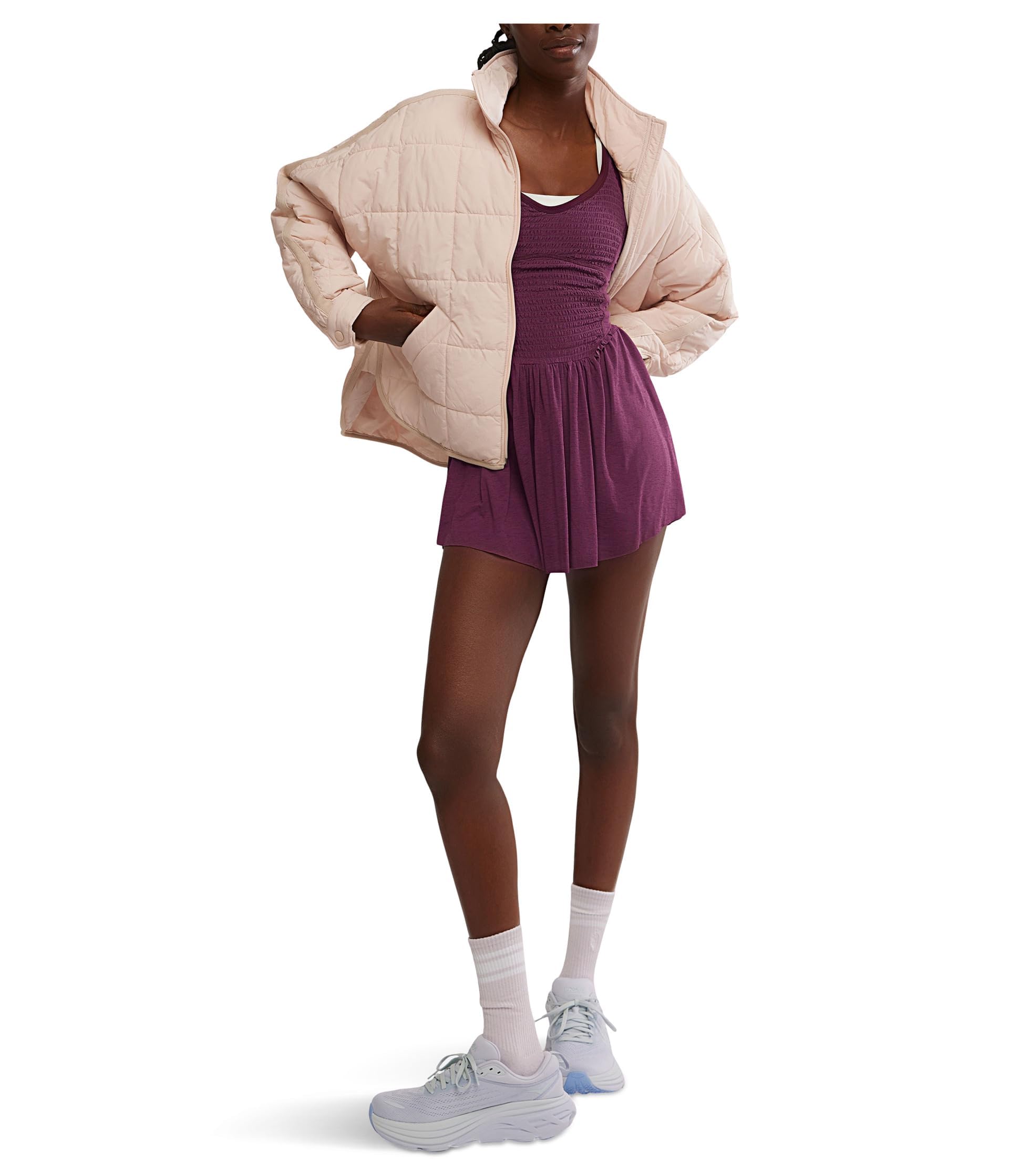 Free People Womens Pippa Packable Puffer Jac, Ballet Slipper, Large