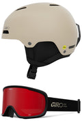 Giro Ledge MIPS AF Snow Helmet/Goggle Combo - (Combo) Matte Stone - Black & Tan Cruz - Size Medium