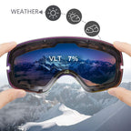 Zionor Ski Goggles Lens, Xmini 100% Otg Snow Goggles Detachable Lens For Youth Kids