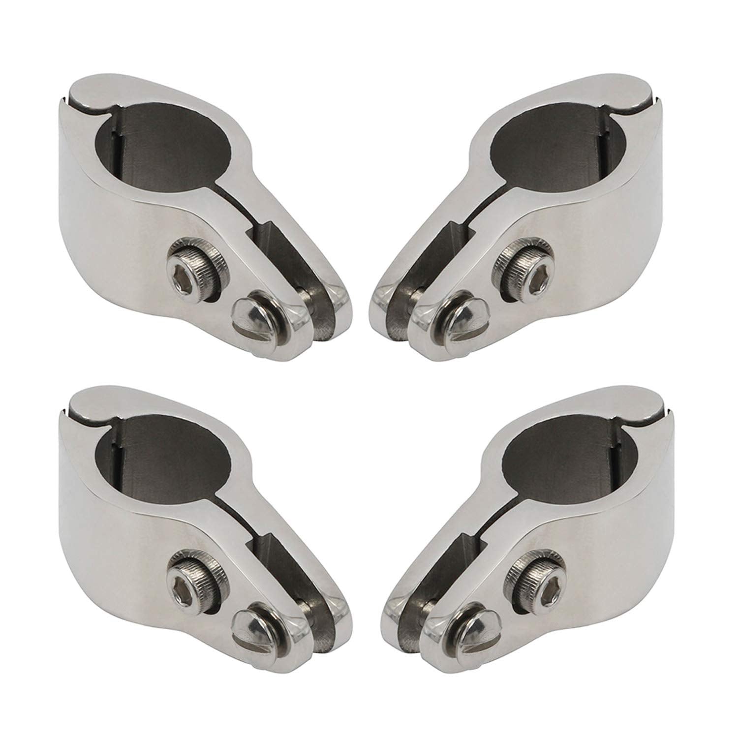 Novelbee 4Pcs Of 316 Stainless Steel Bimini Top Hinge Rail Mount 1''