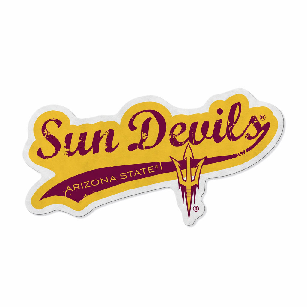 Rico Industries Ncaa Arizona State Sun Devils - Asu Distressed Shape Cut Pennant - Home And Living Room D  Cor - Soft Felt Ez To