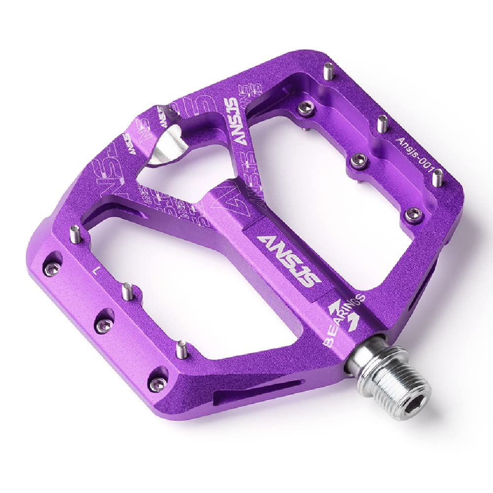ANSJS Mountain Bike Pedals MTB Pedals Bicycle Flat Pedals Aluminum 9/16  Sealed Bearing Lightweight Platform for Road Mountain B