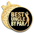 Geygie Best Uncle By Par Black Gold Golf Ball Marker With Magnetic Hat Clip, Funny Golf Gifts And Accessories For Men Uncle, Bir