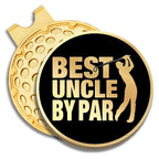 Geygie Best Uncle By Par Black Gold Golf Ball Marker With Magnetic Hat Clip, Funny Golf Gifts And Accessories For Men Uncle, Bir
