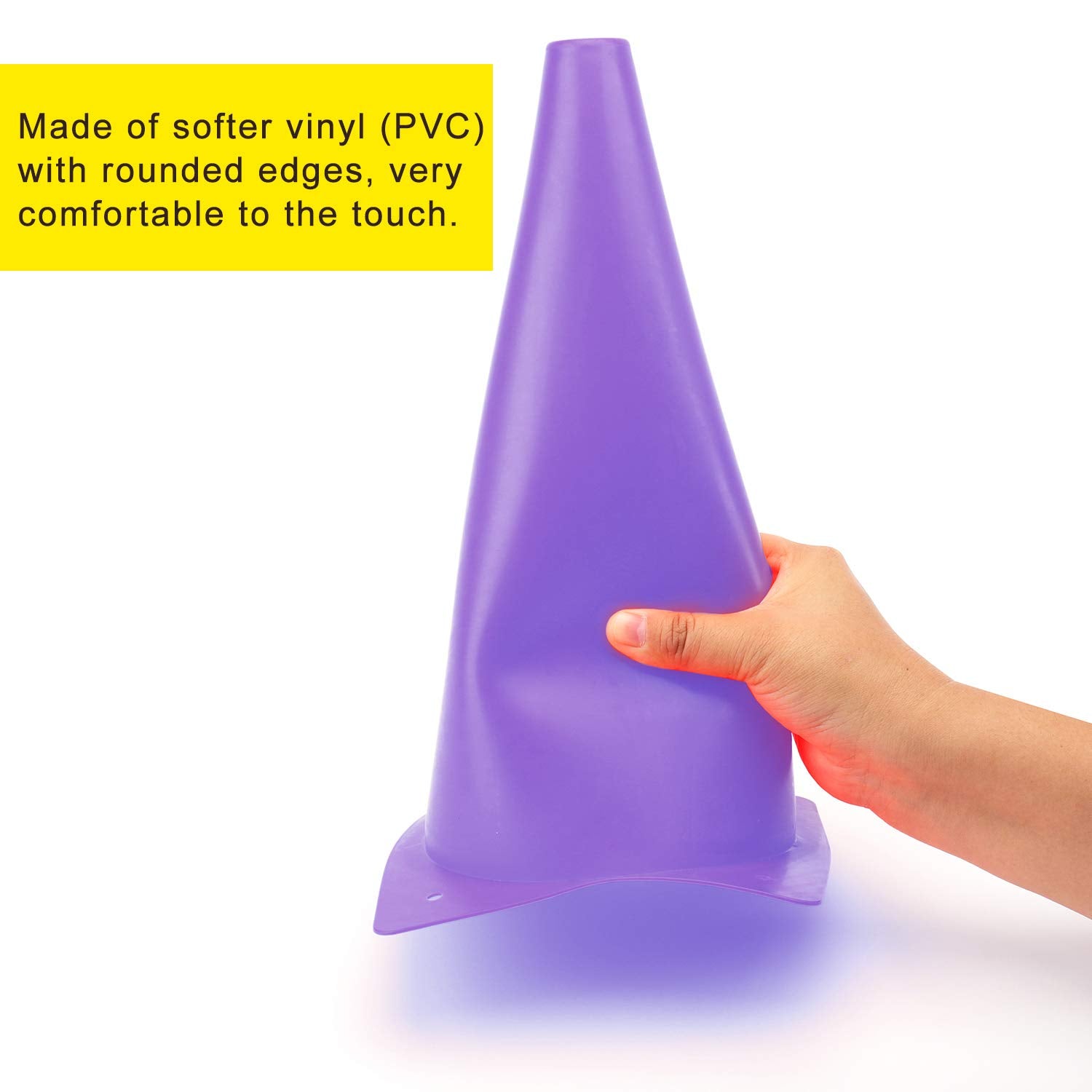 12 Inch Purple Traffic Training Cones, Plastic Safety Parking Cones, Agility Field Marker Cones For Soccer Basketball Football D