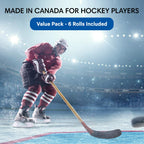 Sports Tape White Hockey Tape, 6 Rolls, 1 Inch Wide, 20 Yards Long (Cloth)