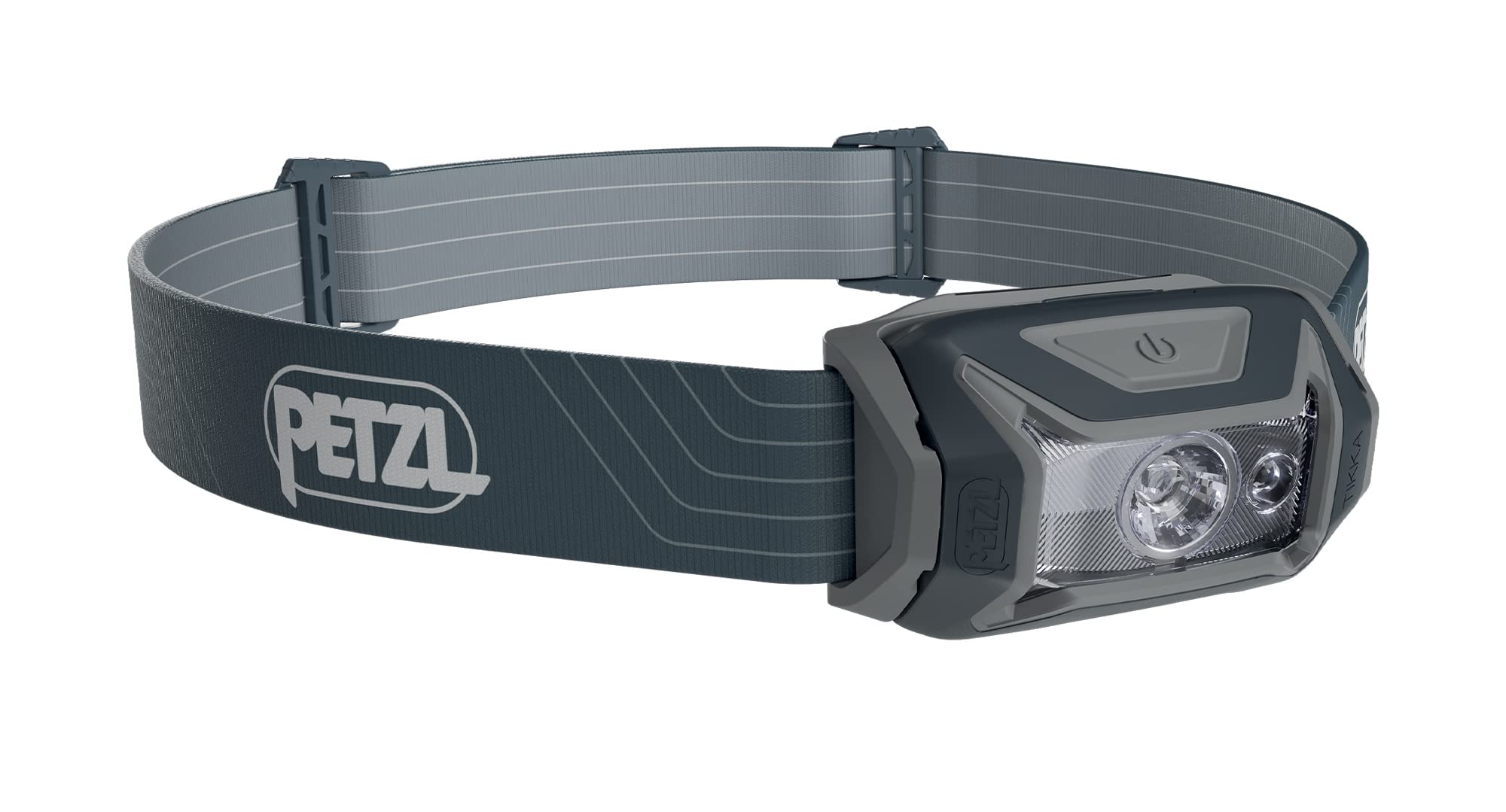PETZL Tikka Headlamp - Compact 350 Lumen Light with Red Lighting, for Hiking, Climbing, Running, and Camping - Grey